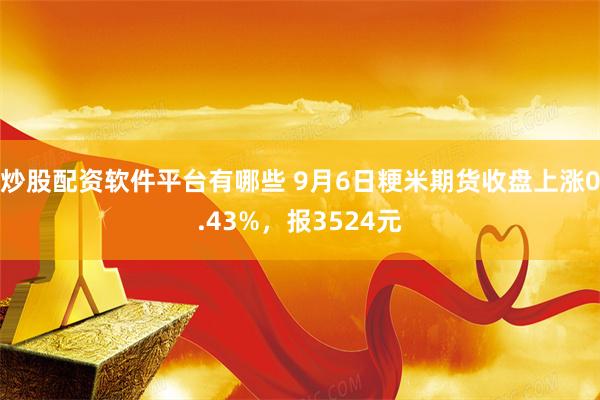 炒股配资软件平台有哪些 9月6日粳米期货收盘上涨0.43%，报3524元