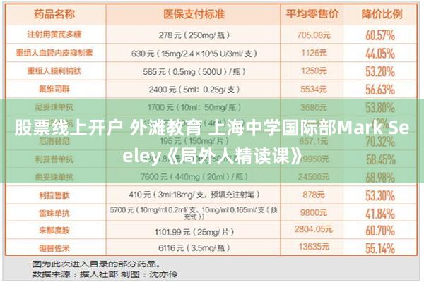 股票线上开户 外滩教育 上海中学国际部Mark Seeley《局外人精读课》