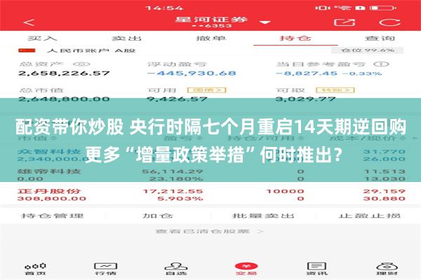 配资带你炒股 央行时隔七个月重启14天期逆回购 更多“增量政策举措”何时推出？