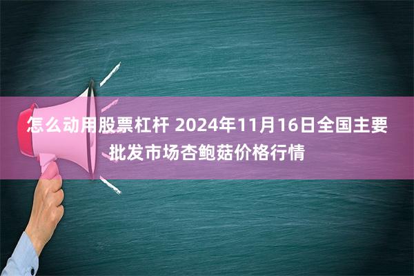 怎么动用股票杠杆 2024年11月16日全国主要批发市场杏鲍菇价格行情